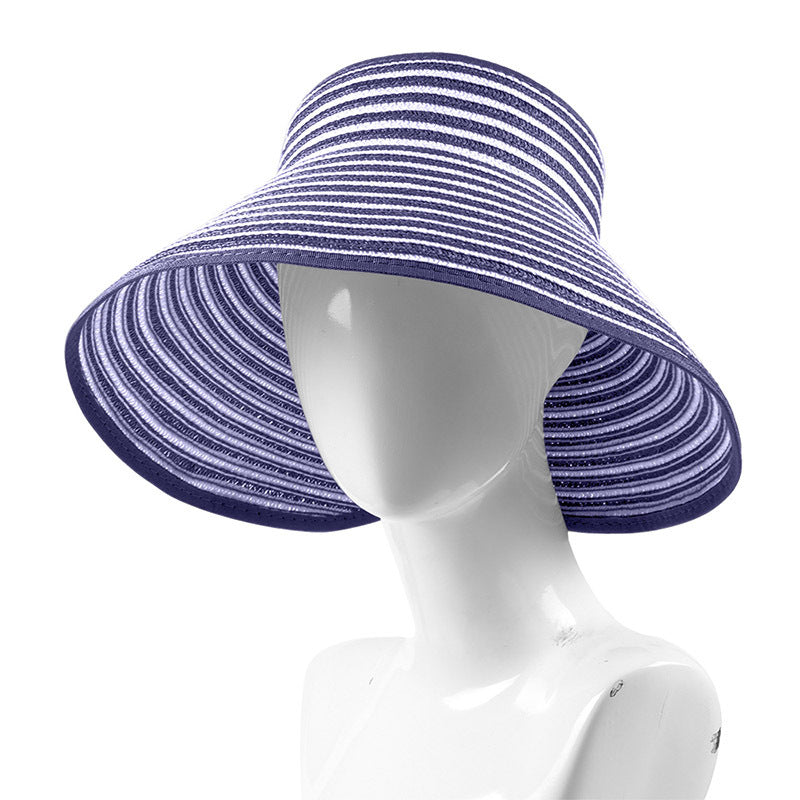 Sun-proof Beach Portable Outdoor Big Brim Foldable Visor Straw Hat