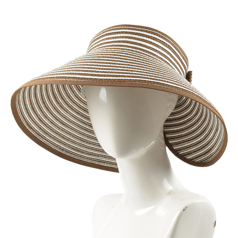 Sun-proof Beach Portable Outdoor Big Brim Foldable Visor Straw Hat