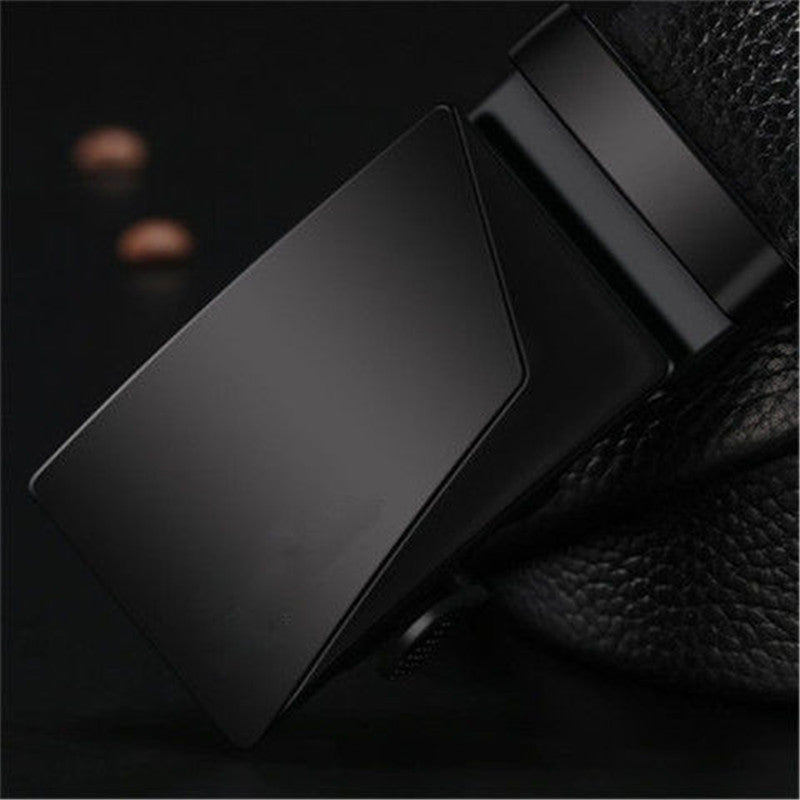 Lengthen Popular Classic Glossy Black Men's Automatic Buckle Belt