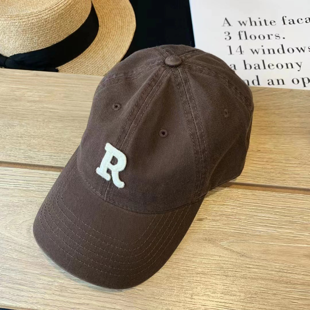 Men's And Women's Fashion Casual R Letter Face-showing Baseball Hat