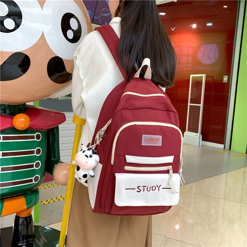 School Bag Female Junior High School Student Backpack Large Capacity Backpack