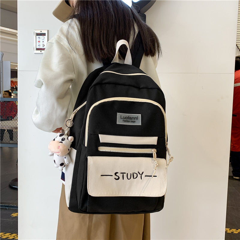 School Bag Female Junior High School Student Backpack Large Capacity Backpack