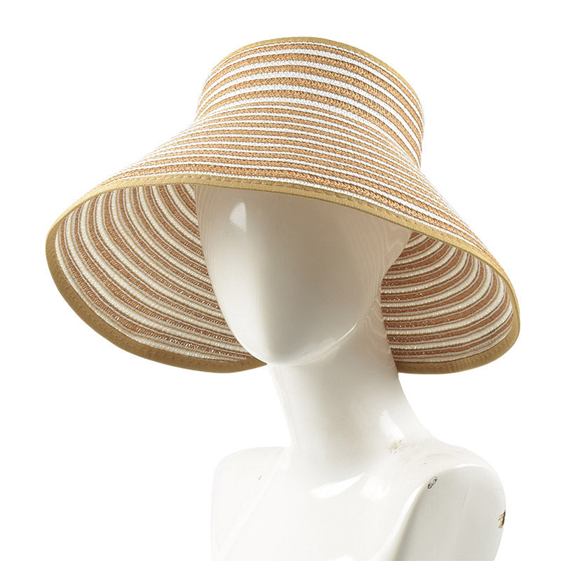 Sun-proof Beach Portable Outdoor Big Brim Foldable Visor Straw Hat