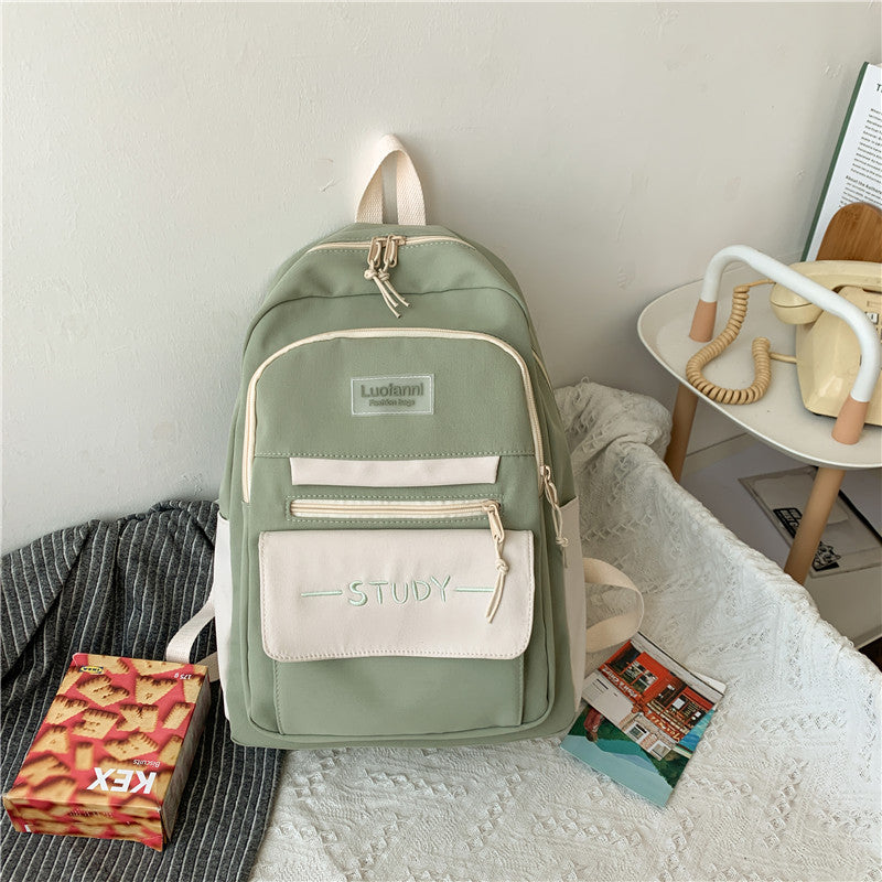 School Bag Female Junior High School Student Backpack Large Capacity Backpack