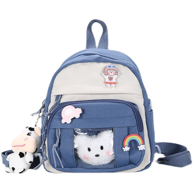 Canvas Cute Single Backpack Multi-function Backpack Small Backpack