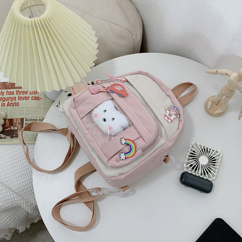 Canvas Cute Single Backpack Multi-function Backpack Small Backpack