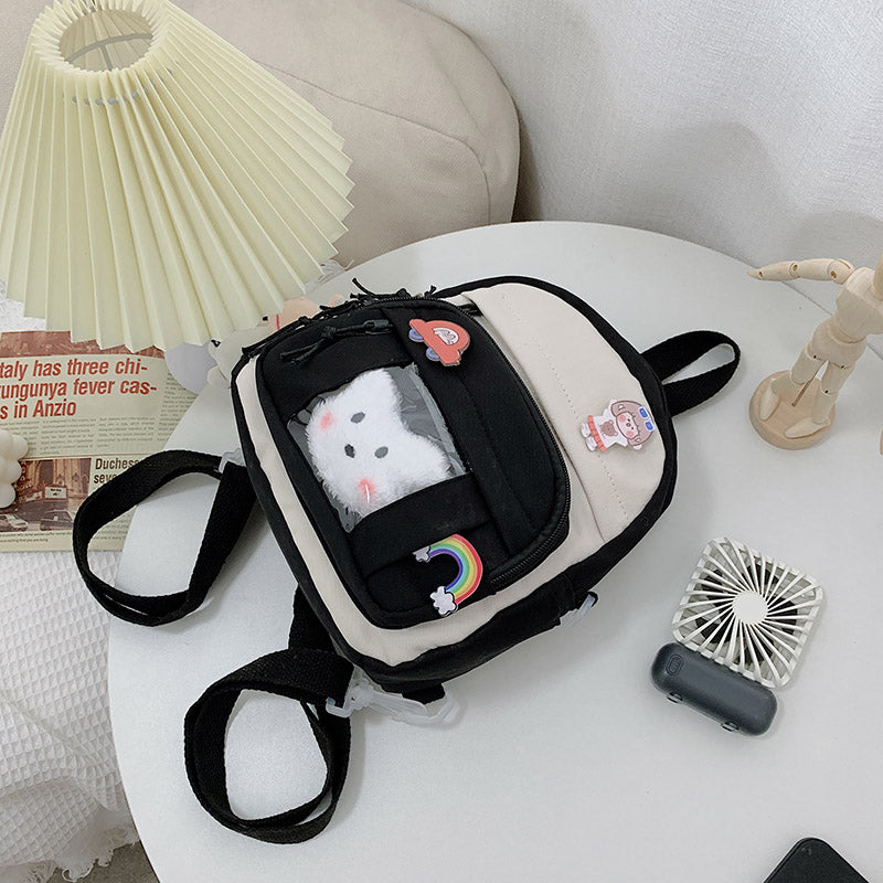 Canvas Cute Single Backpack Multi-function Backpack Small Backpack