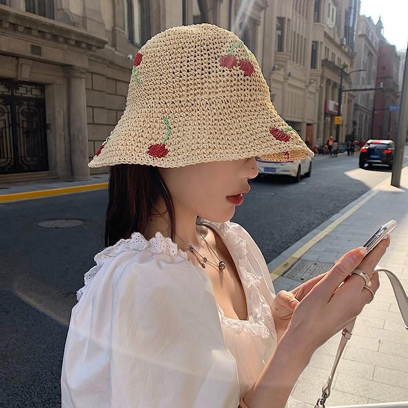 Women's Cherry Straw Hat