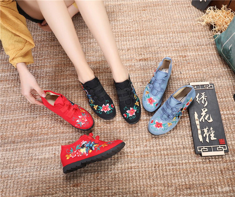 Women's Single Embroidered Cloth Shoes