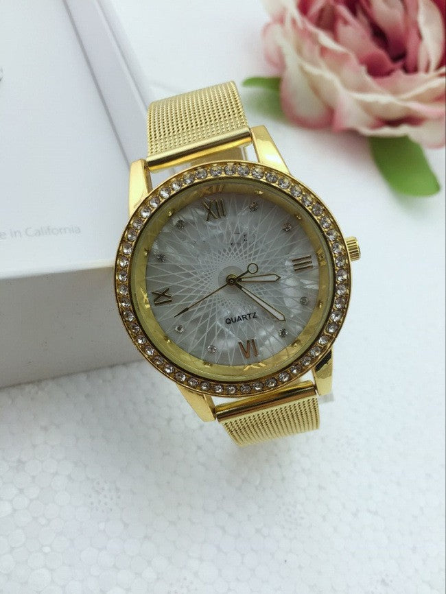 Women's Gold Mesh Belt Watch