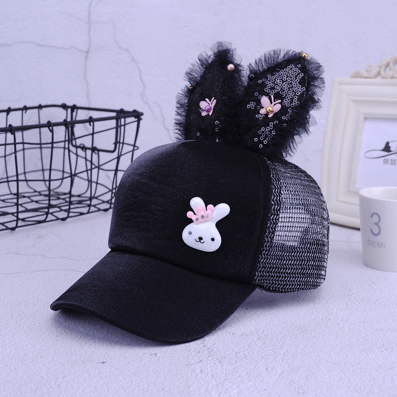 Cute Rabbit Style Sequined Caps