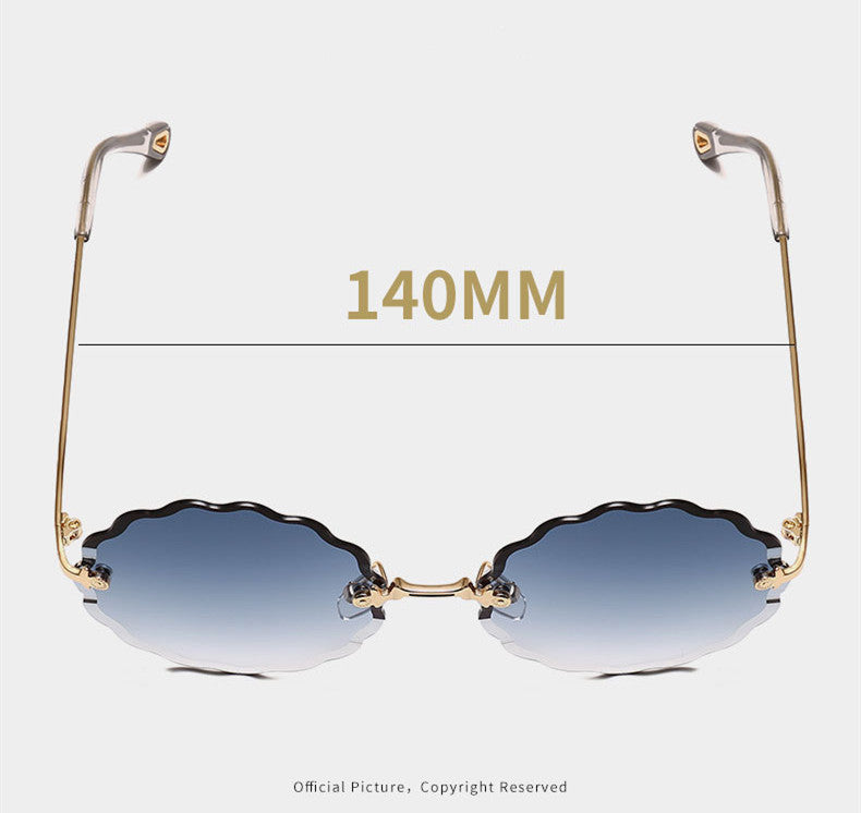 Vintage Round Rimless Sunglasses