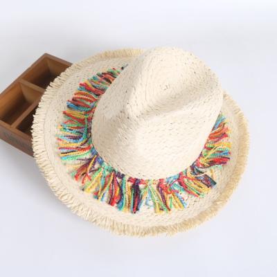 Color Fringed Stylish Straw Hat