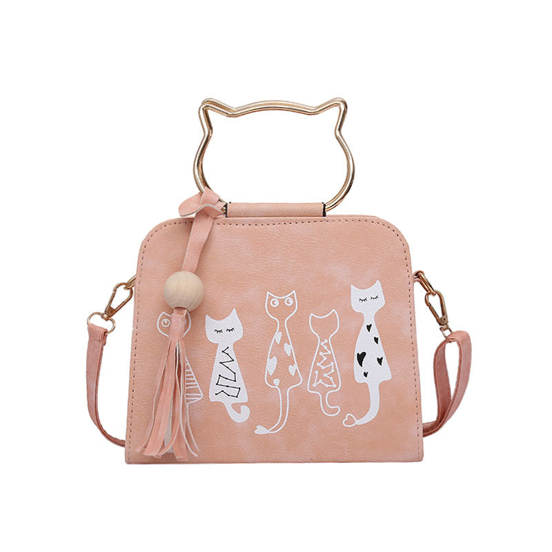 Ladies Cat Printed Handbag