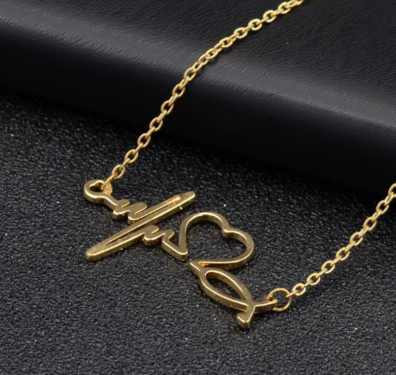 Heartbeat Style Necklace For Women