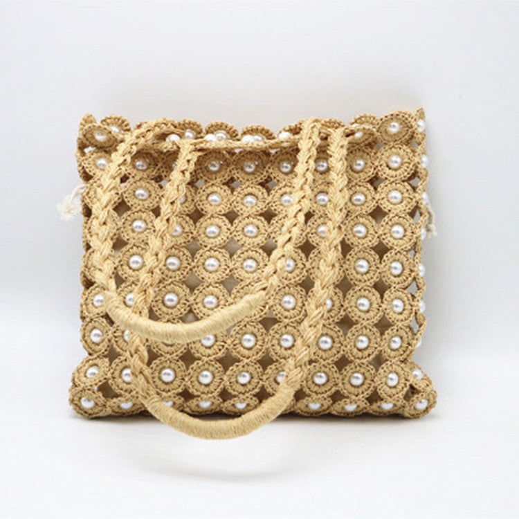 Woven Pearl Style Handbag