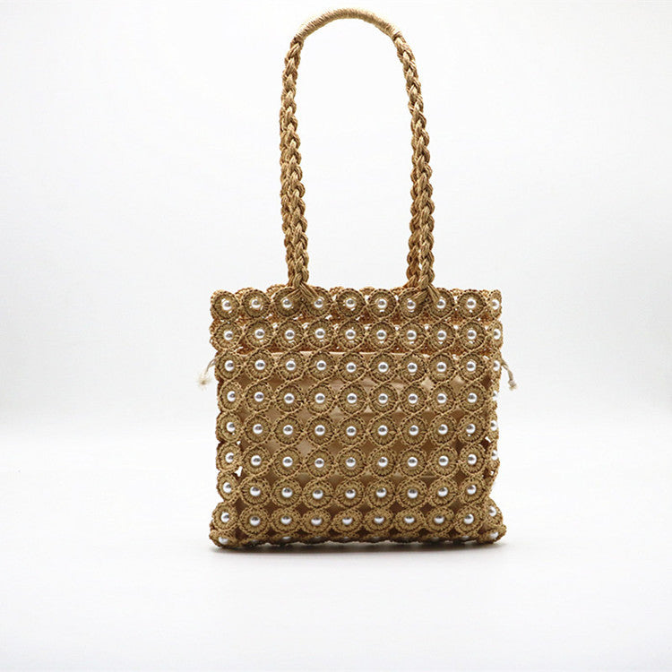 Woven Pearl Style Handbag