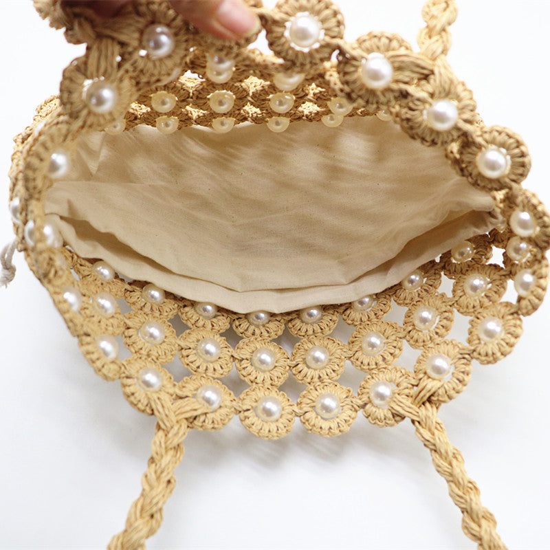 Woven Pearl Style Handbag