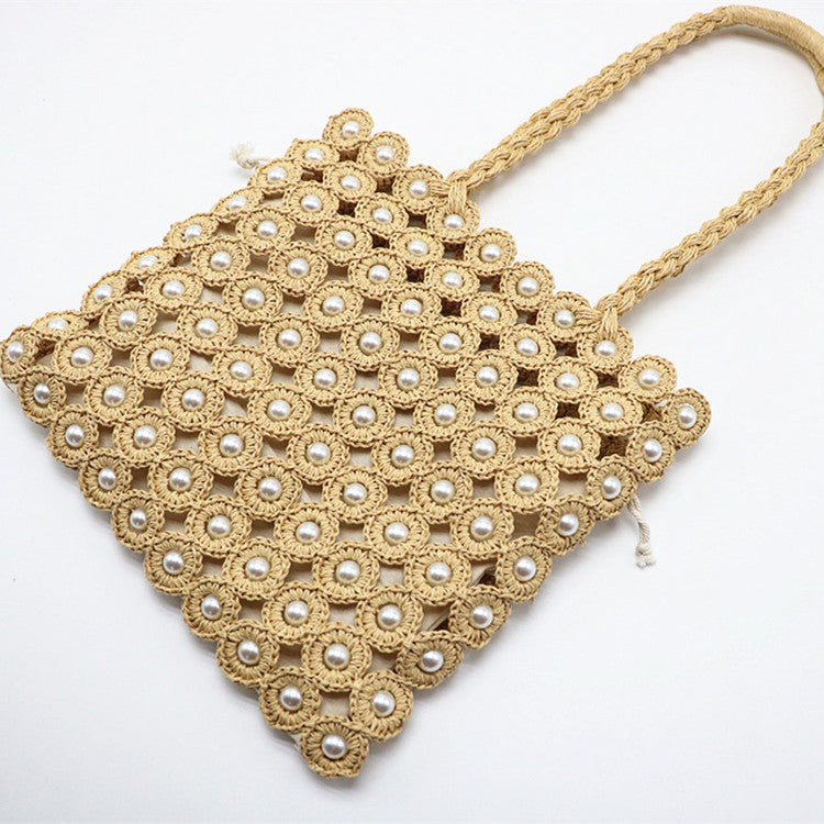 Woven Pearl Style Handbag