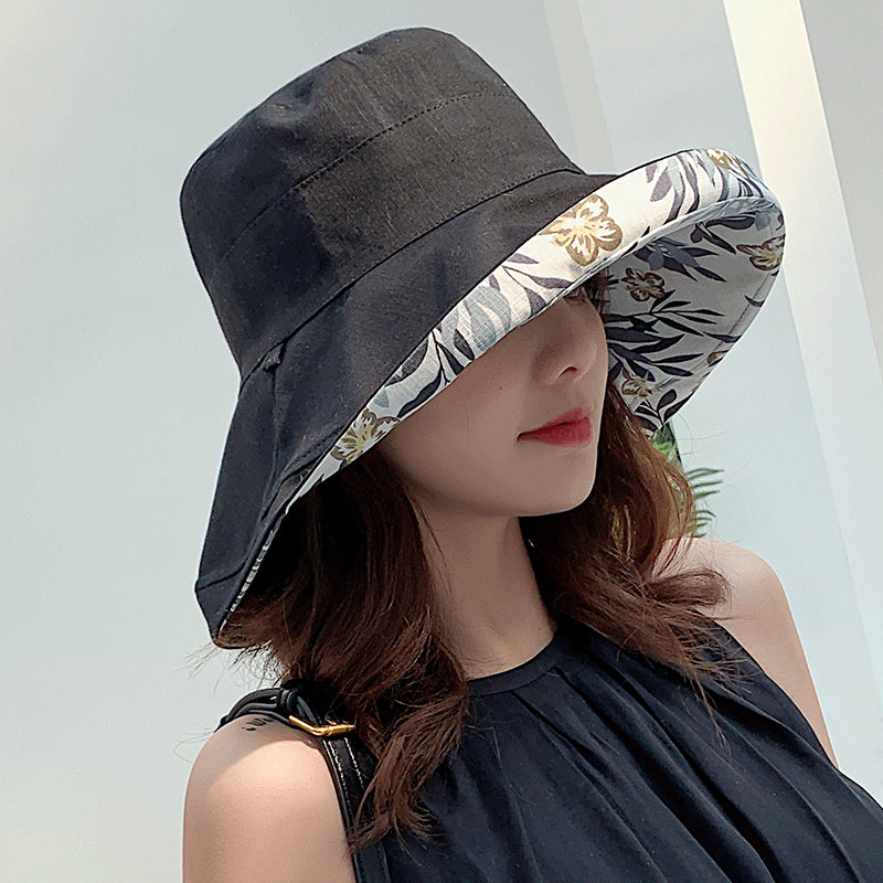 Cotton Linen Plaid Sun Hat