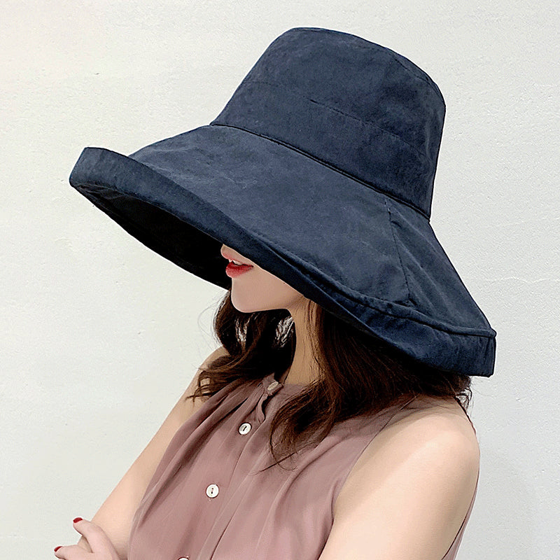 Cotton Linen Plaid Sun Hat