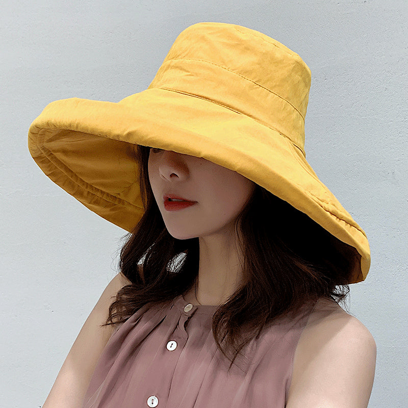 Cotton Linen Plaid Sun Hat