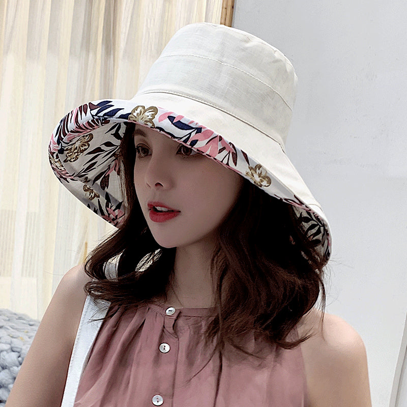 Cotton Linen Plaid Sun Hat