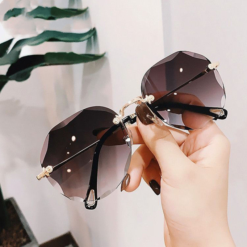 Polygonal Women's Rimless Sunglasses