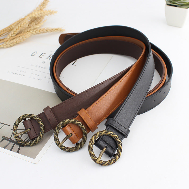 Women's Bronze Sun Buckle Belt