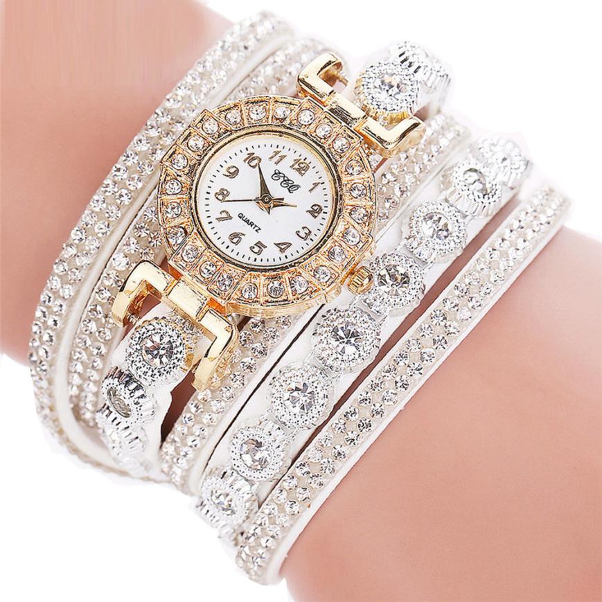 Women's PU Leather Rhinestone Watch