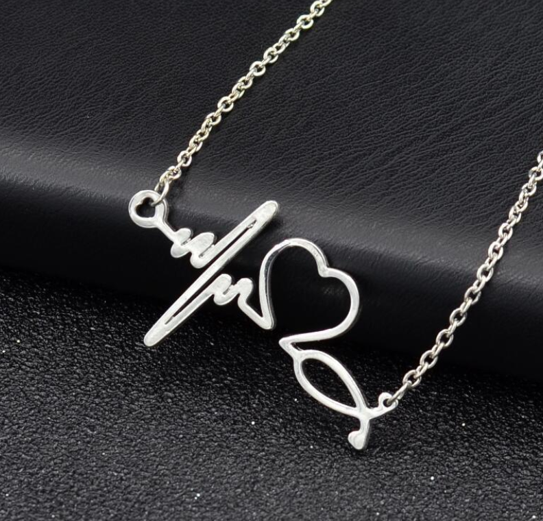 Heartbeat Style Necklace For Women