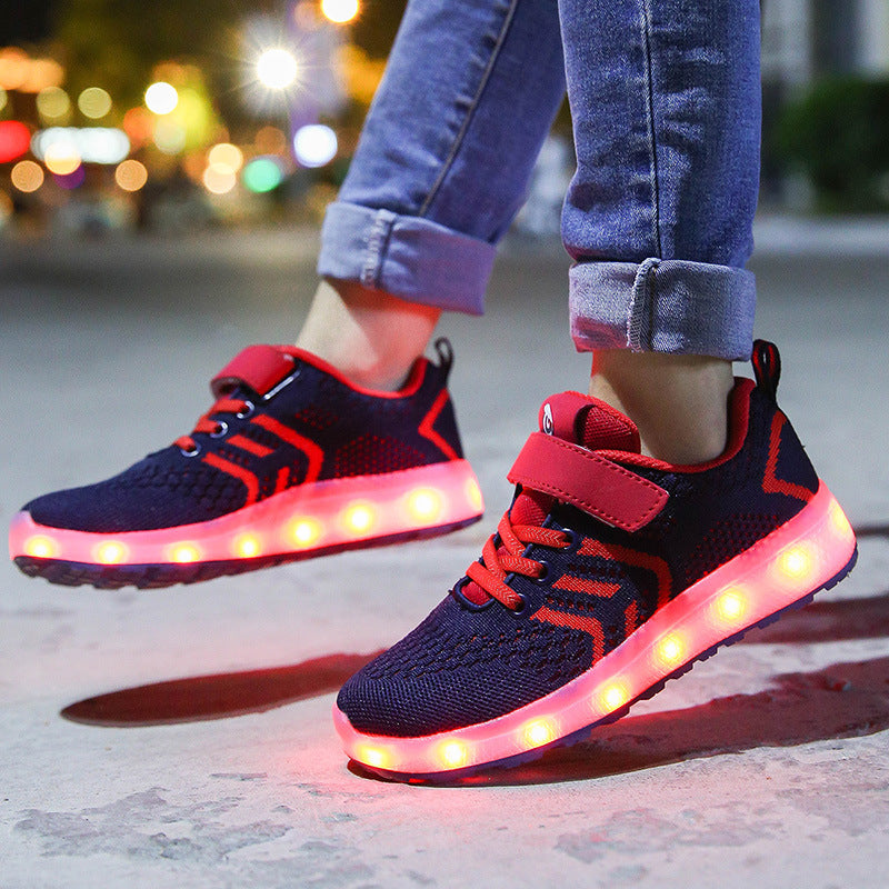 Flying Knit Sports LED Shoes