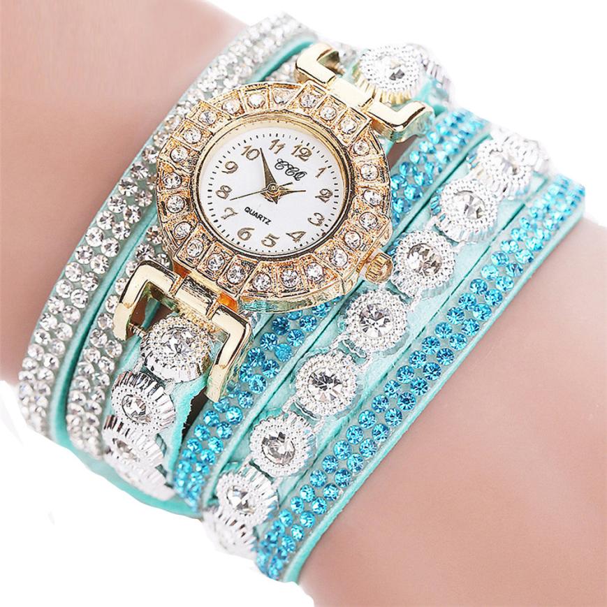 Women's PU Leather Rhinestone Watch