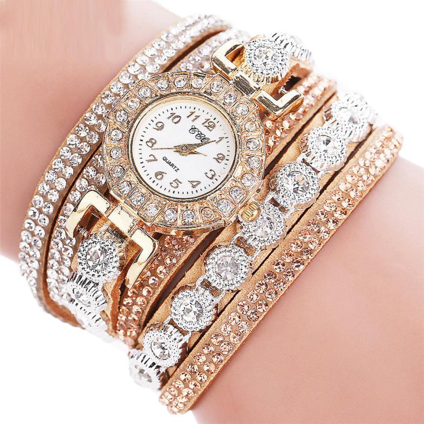 Women's PU Leather Rhinestone Watch