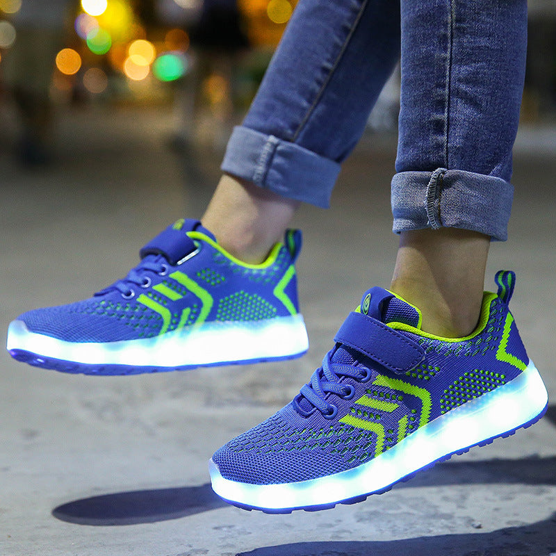 Flying Knit Sports LED Shoes