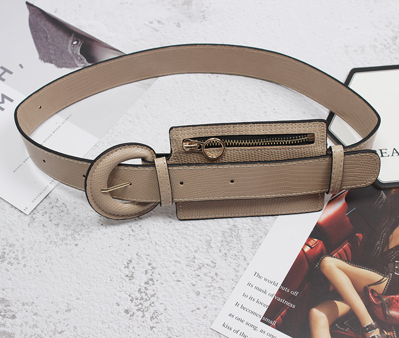 Fashion Stitching Zipper Waist Seal