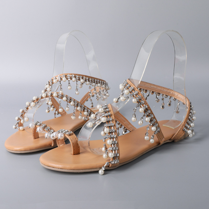 Handmade Pearl Beaded Ladies Sandals