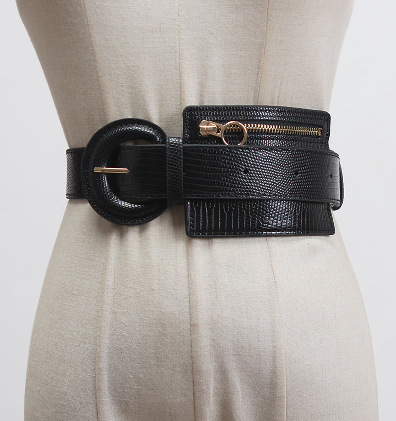 Fashion Stitching Zipper Waist Seal