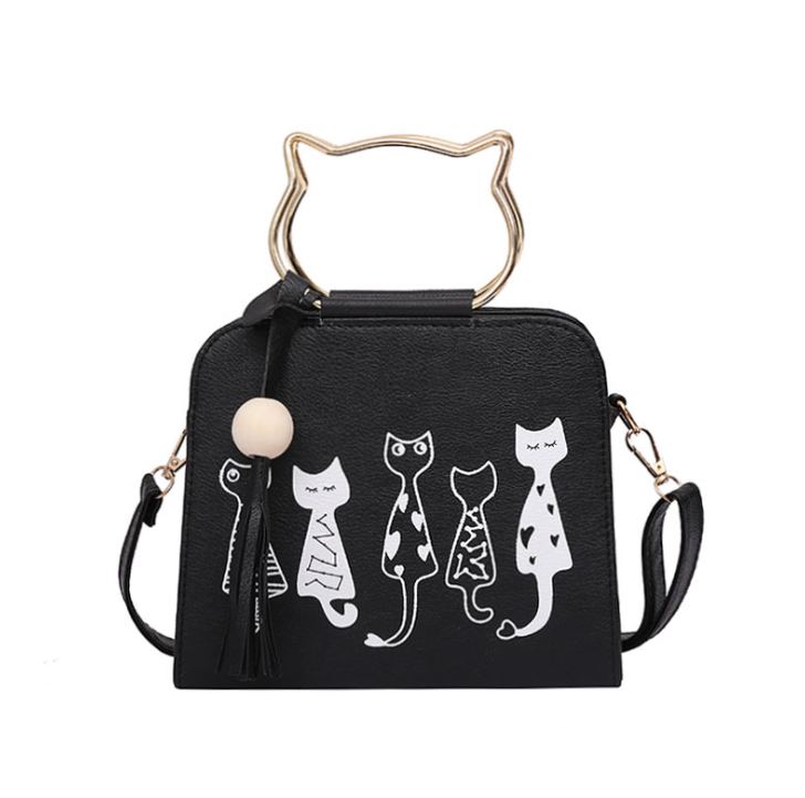 Ladies Cat Printed Handbag