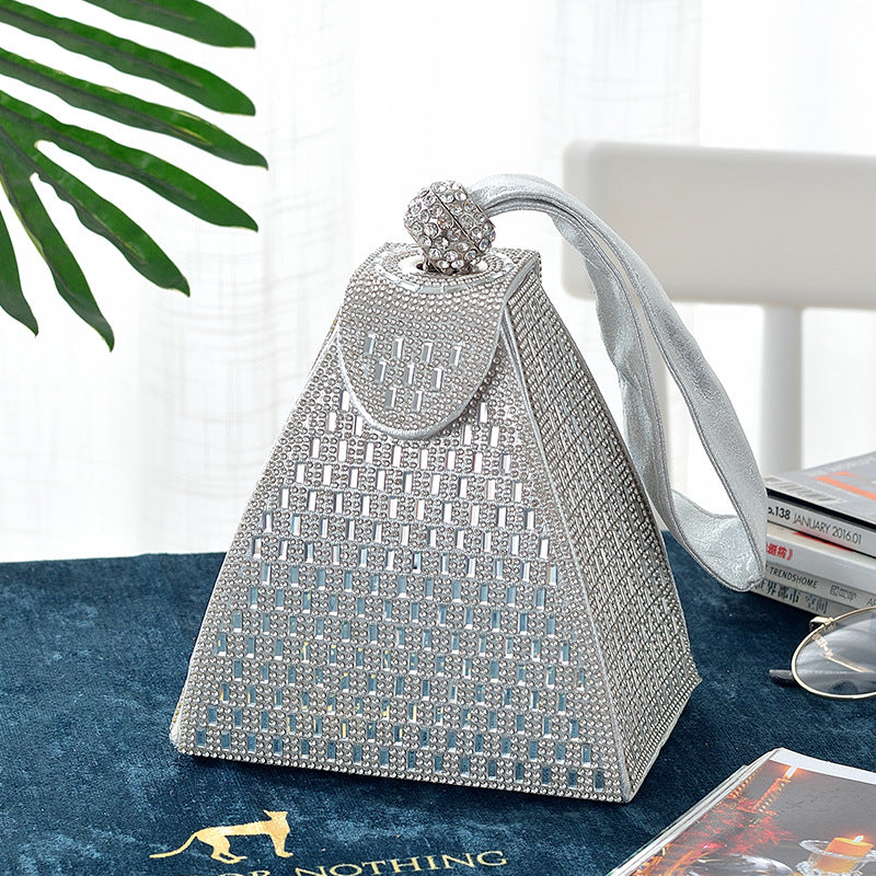 Triangle Diamond Shiny Handbag