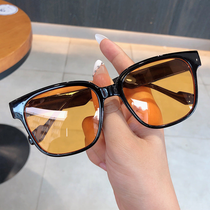 Women's Square Retro Brown Sunglasses