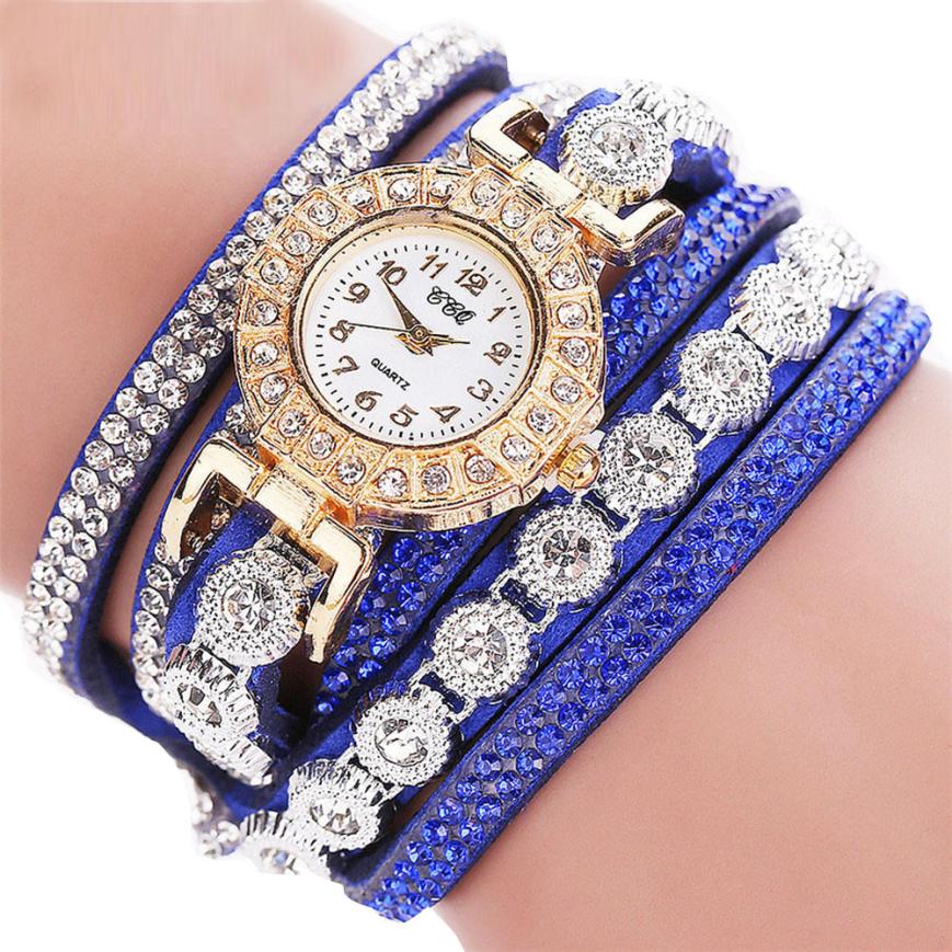 Women's PU Leather Rhinestone Watch