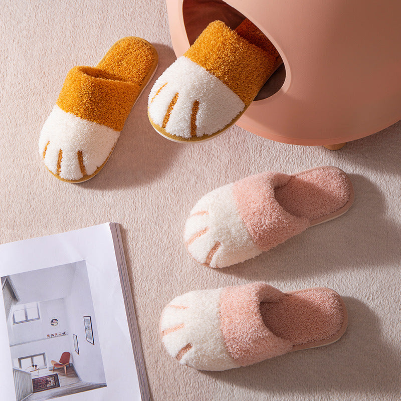 Cat Paw Cartoon Cute Warm Slippers