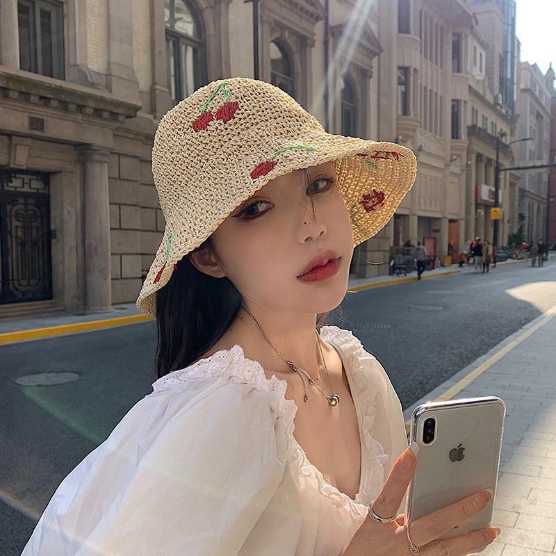 Women's Cherry Straw Hat