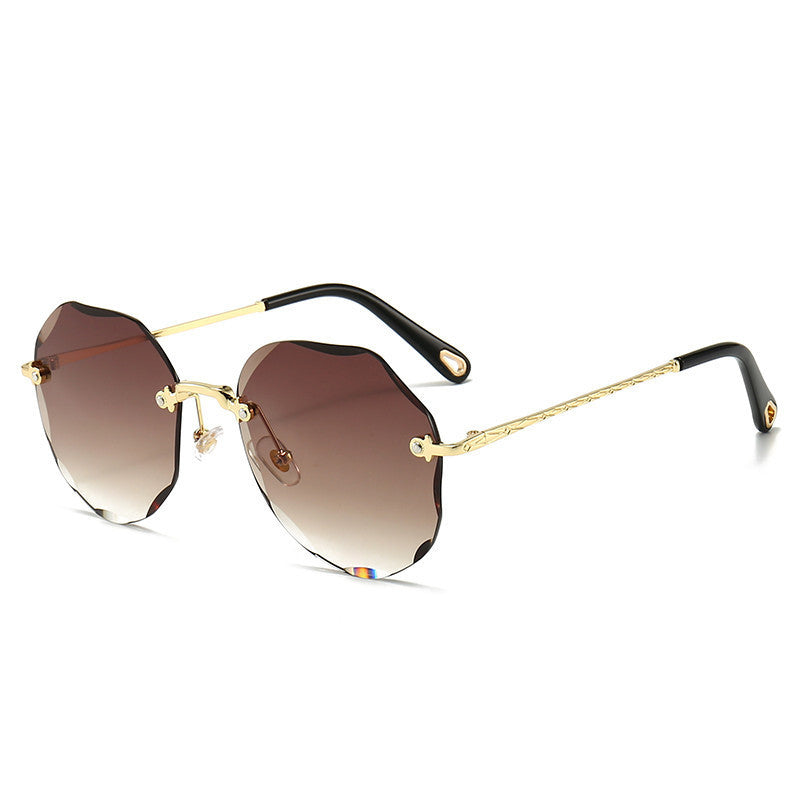 Polygonal Women's Rimless Sunglasses