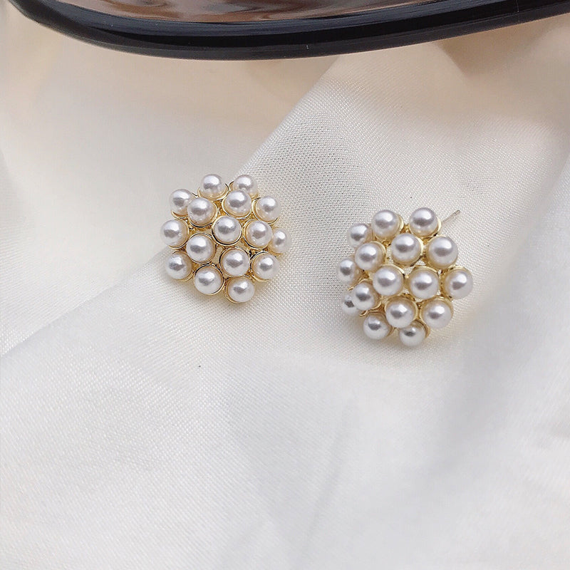 Pineapple Style Pearl Earrings