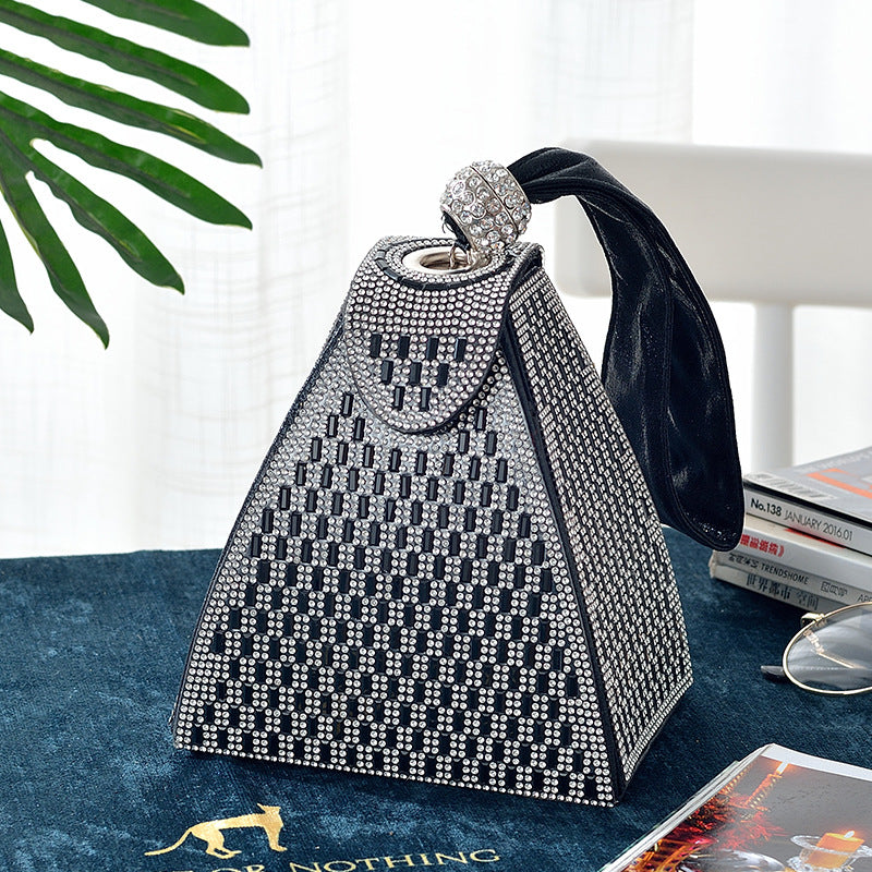 Triangle Diamond Shiny Handbag