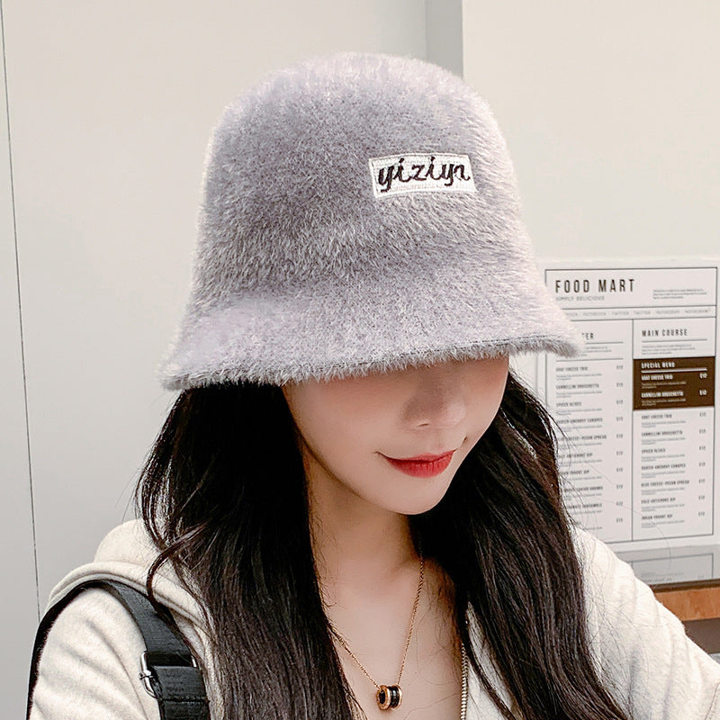 Imitation Mink Wool Solid Color Hat