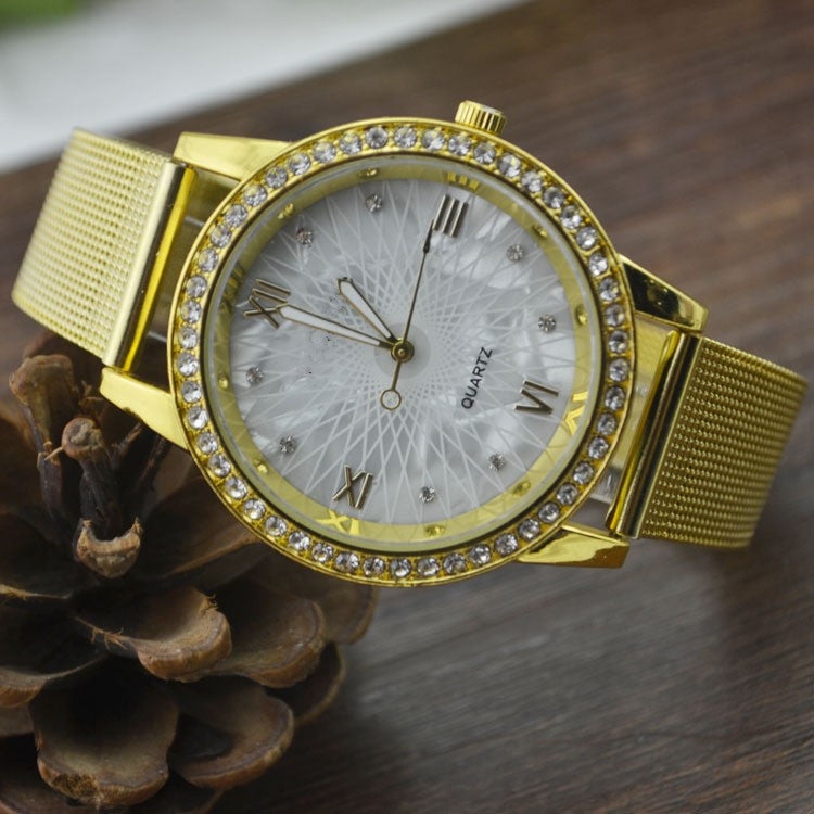 Women's Gold Mesh Belt Watch