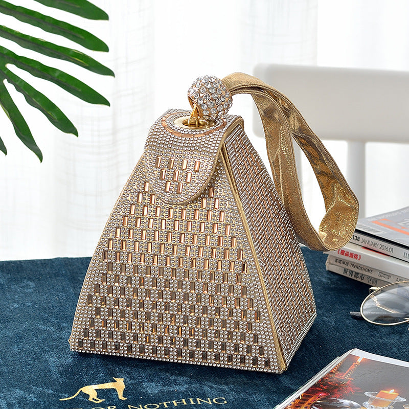 Triangle Diamond Shiny Handbag